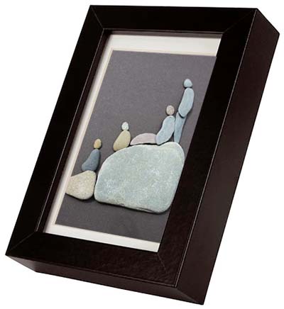 framed pebble art